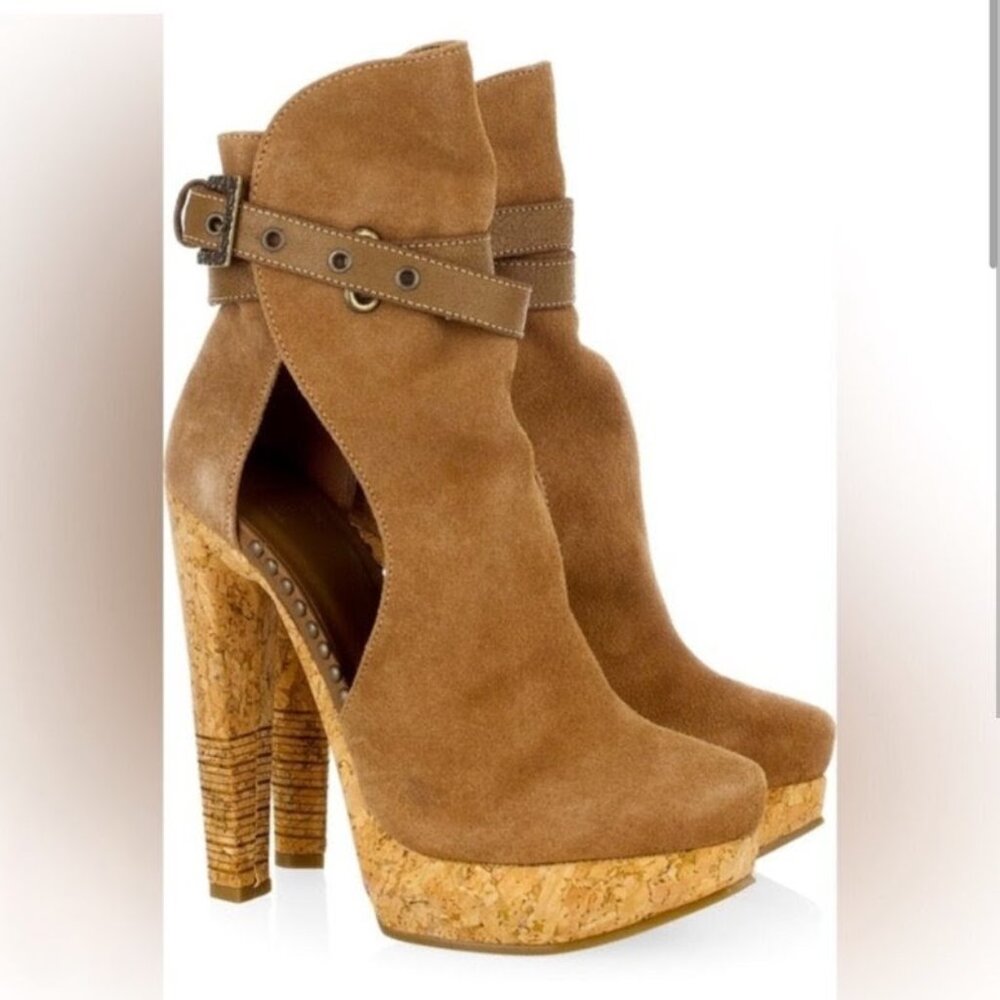 Hervé Léger Fabina Leather & Cork Heels – Size 8.5 never been worn